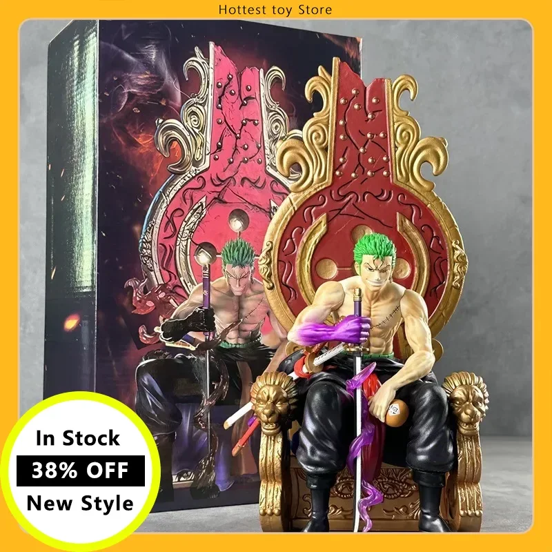 Nuovo Anime One Piece Roronoa Zoro Action Figures Trono Seduto Postura Serie Figurine Raccogliere Modello Giocattolo Decorazione Regali