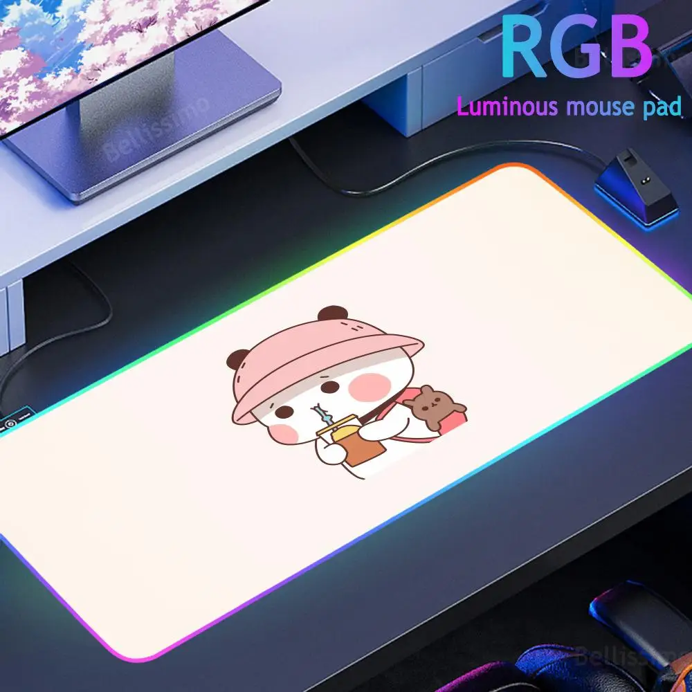 C_cute Offices Accessories Mouse Kawaii Keyboard Mat Pad New RGB Mouse Desk Protector Anime Playmat Desk Cover Pad