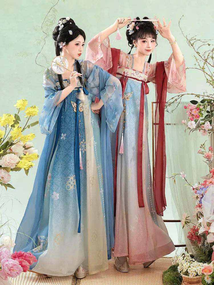 Hanfu de estilo chino bordado, disfraces de Cosplay rojos, vestido para mujer, ropa de escenario, vestido de baile Hanfu, graduación, graduación, regalo de cumpleaños