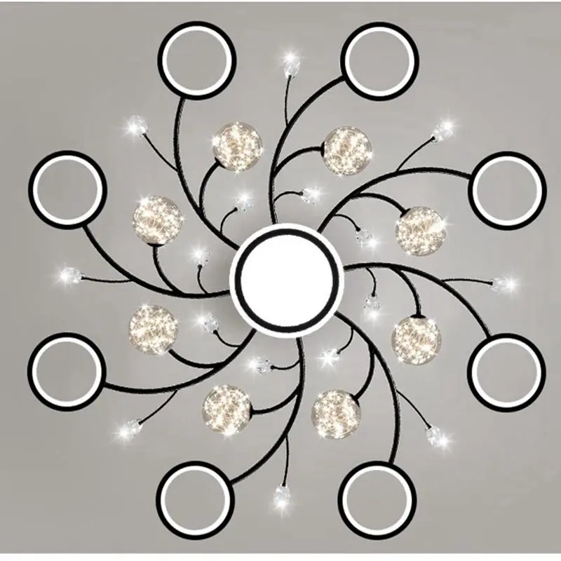 거실 샹들리에, 현대적인 지능형 LED 침실 다이닝 천장 램프, 실내 장식 조명