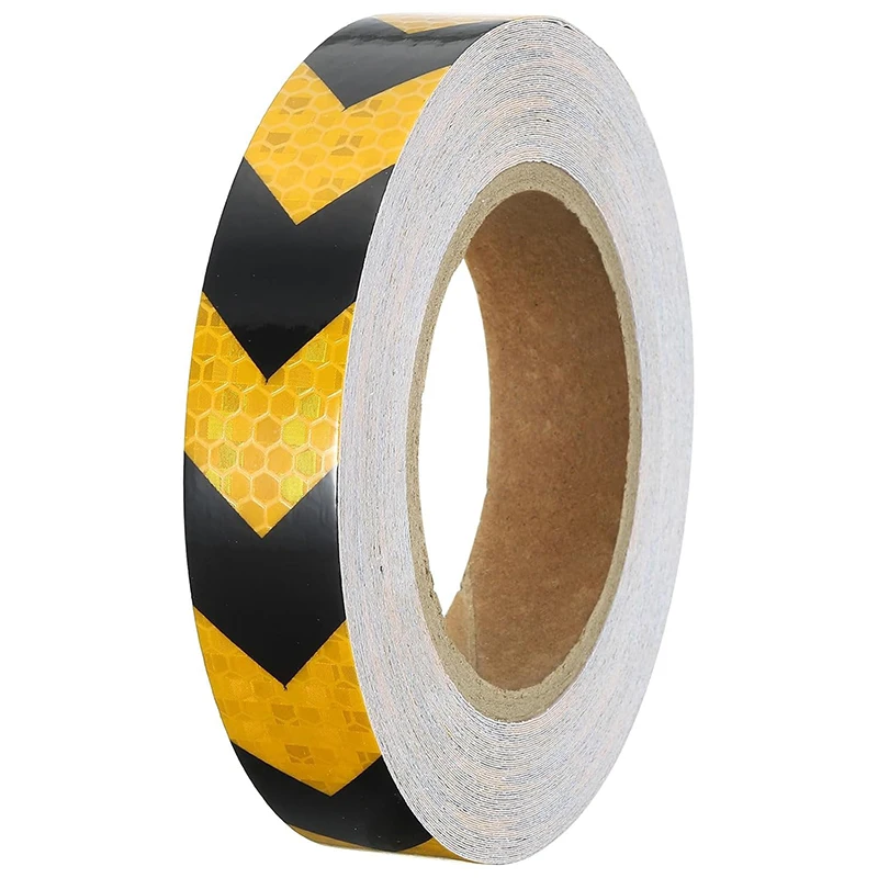 

Roadstar Black Yellow Reflective Conspicuity Tape Car Sticker for Trucks Bikes Vehicles Road Safety Printed Arrow