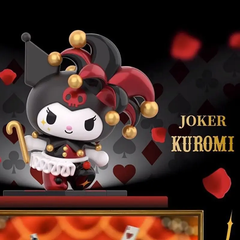 Nova sanrio kuromi poker reino caixa cega na moda portátil bonito dos desenhos animados ornamento de mesa boneca bonito presente aniversário da menina