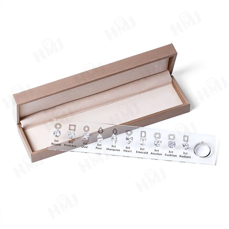 HMJ Jewelry Tools Caliper Diamond Carat Size Shape Customize Comparison Magnetic Ring Gem Base 10 Cuts 0.5-6CT for Jewelry Store