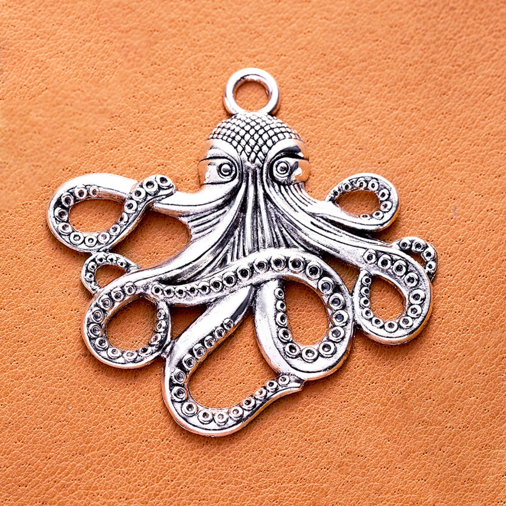 Octopus Tentacles Steampunk Nautical Squid Kraken Antique Tibetan Silver Pendant Finding Accessories Vintage bracelet Necklace