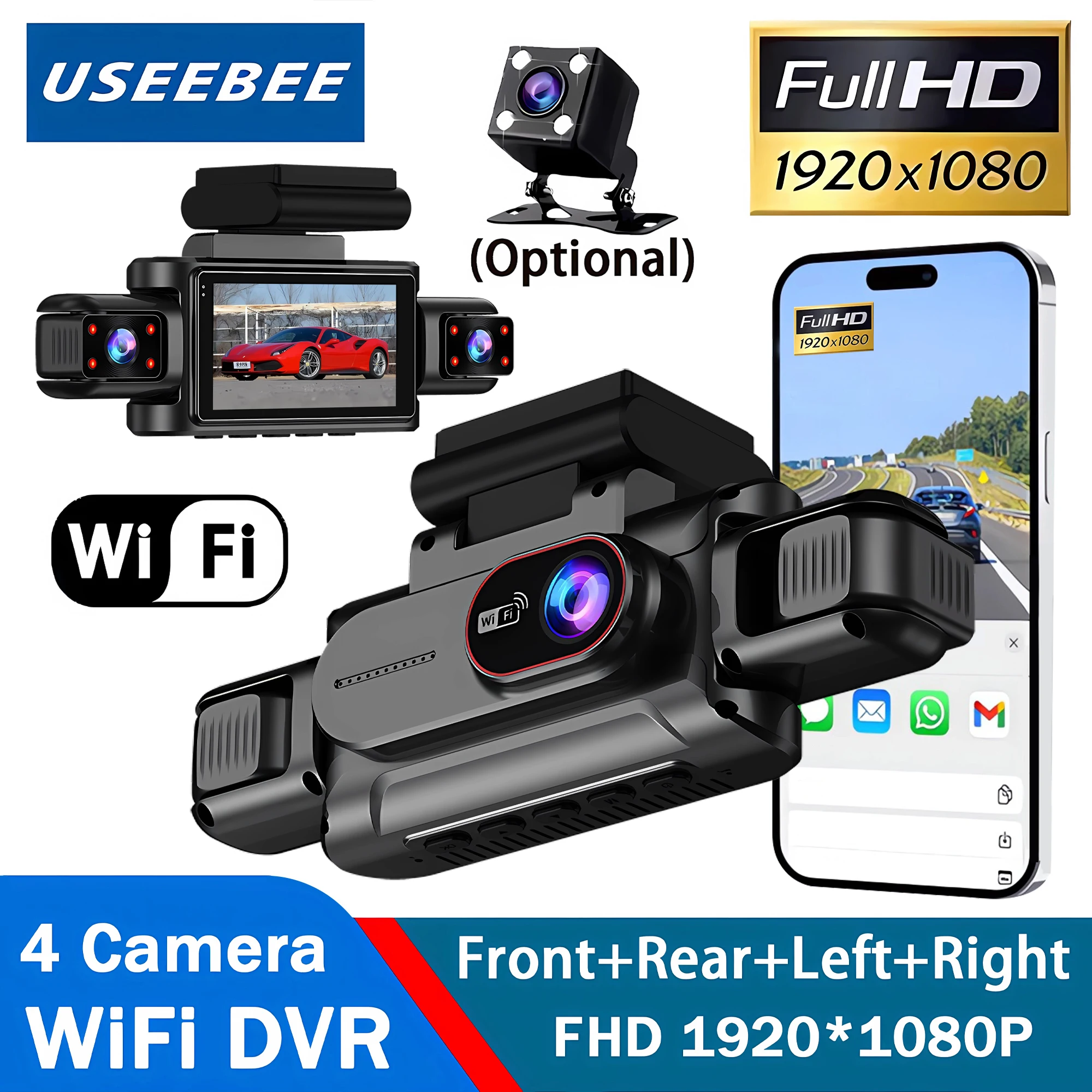 4 Cameras Dash Cam …