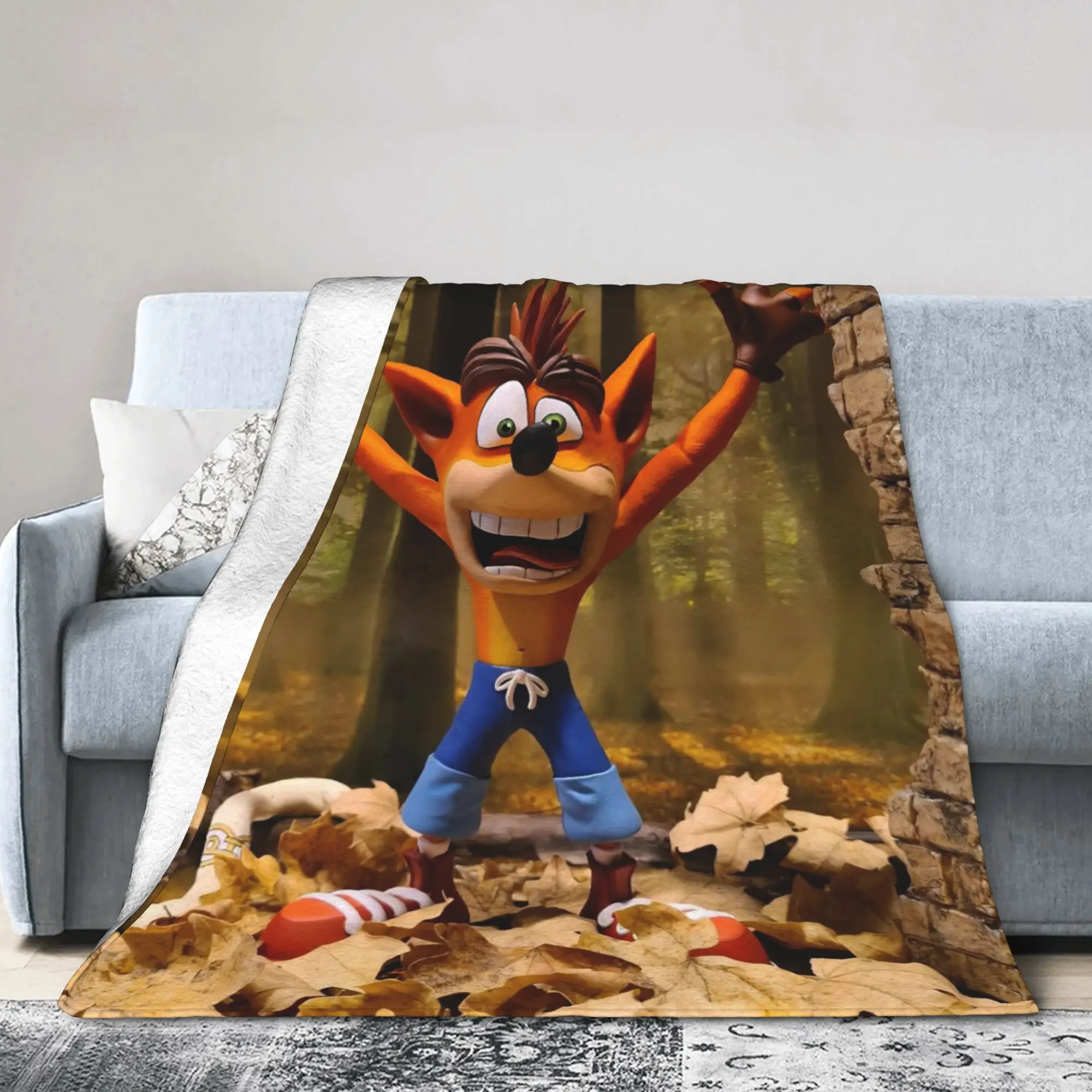 Crashed Game Bandicoots Blanket Cover Fleece  Lightweight Throw Blanket for Outdoor Travel Bed Rug