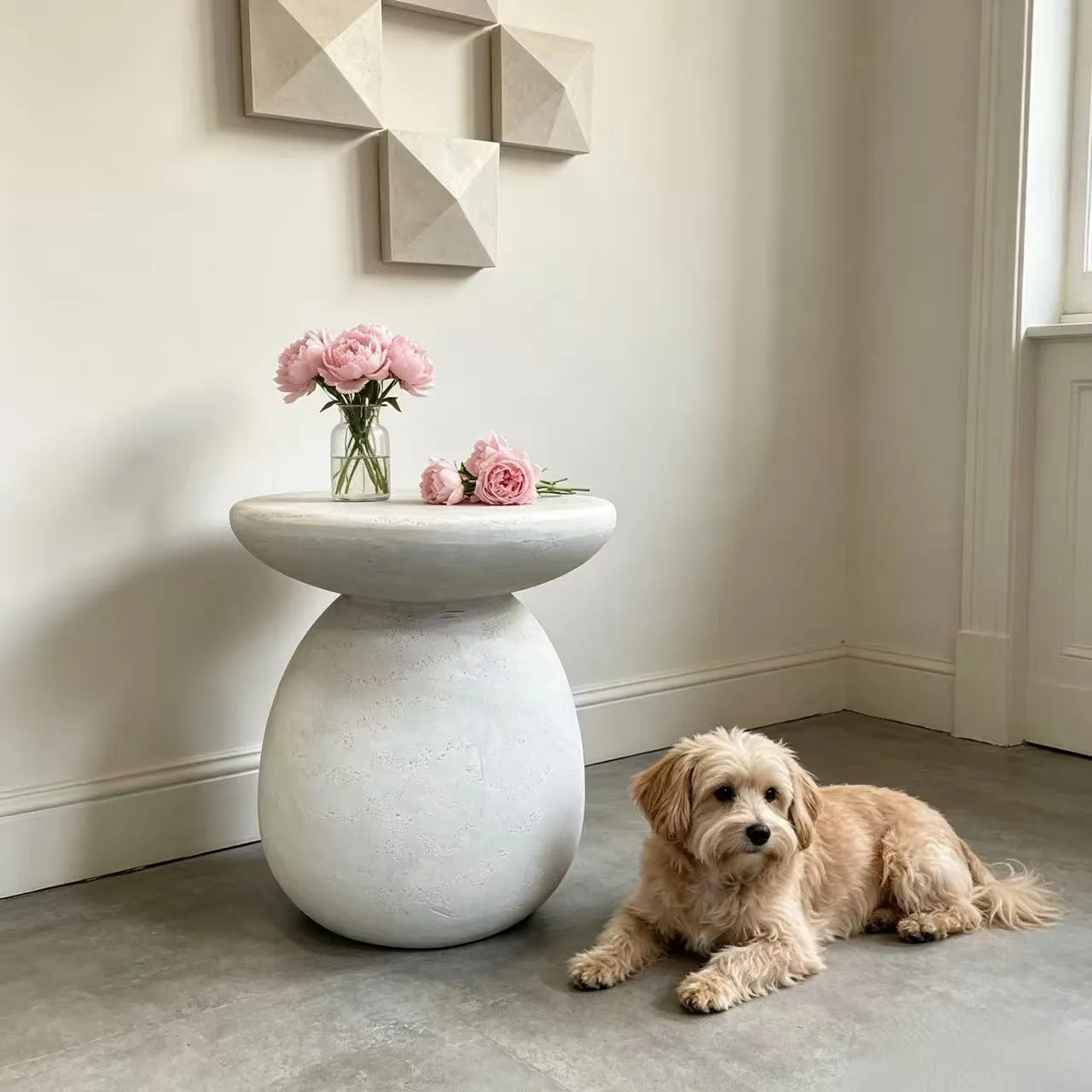 Magnesium oxide imitation stone special-shaped corner few simple Nordic personality sofa side table