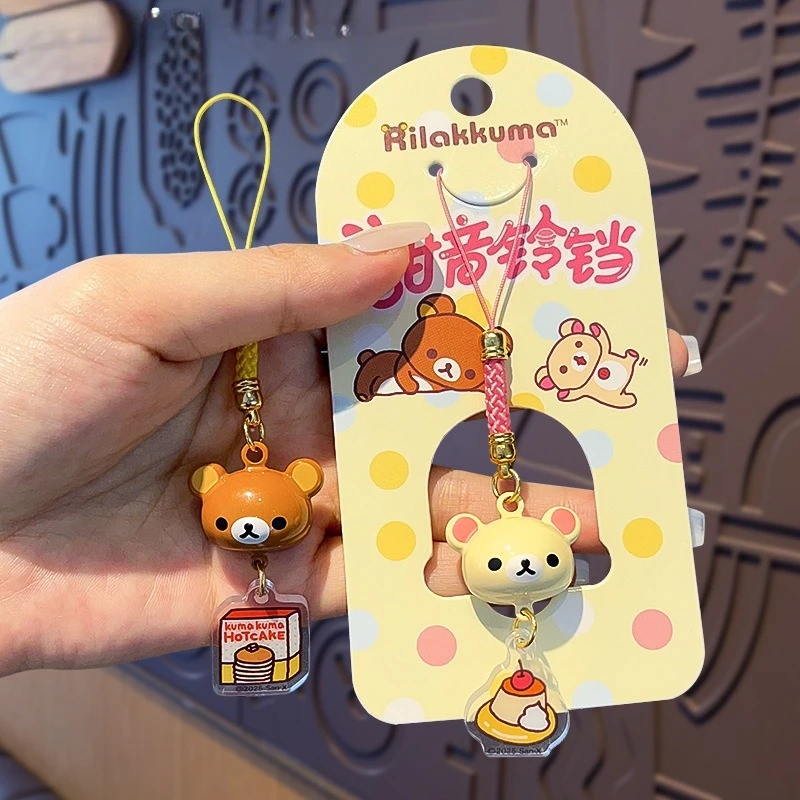 New Rilakkuma mobile phone lanyard creative new couple key chain high color value student pen bag earphone exquisite pendant view 6