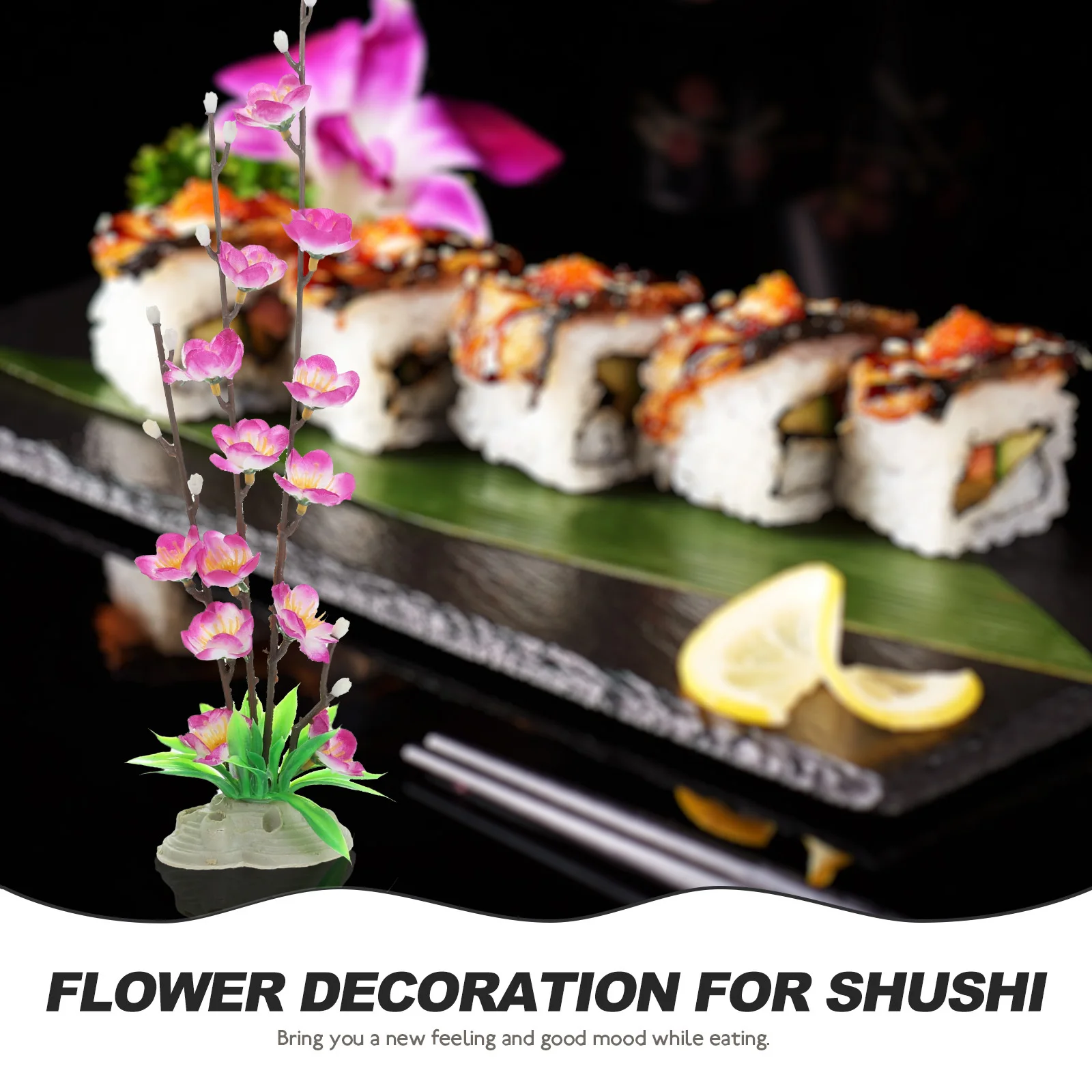 

4pcs Sushi Sashimi Platter Decoration Artificial Fake Flowers Light Portable For Home Restaurant Hotel Decor Supply Simulation