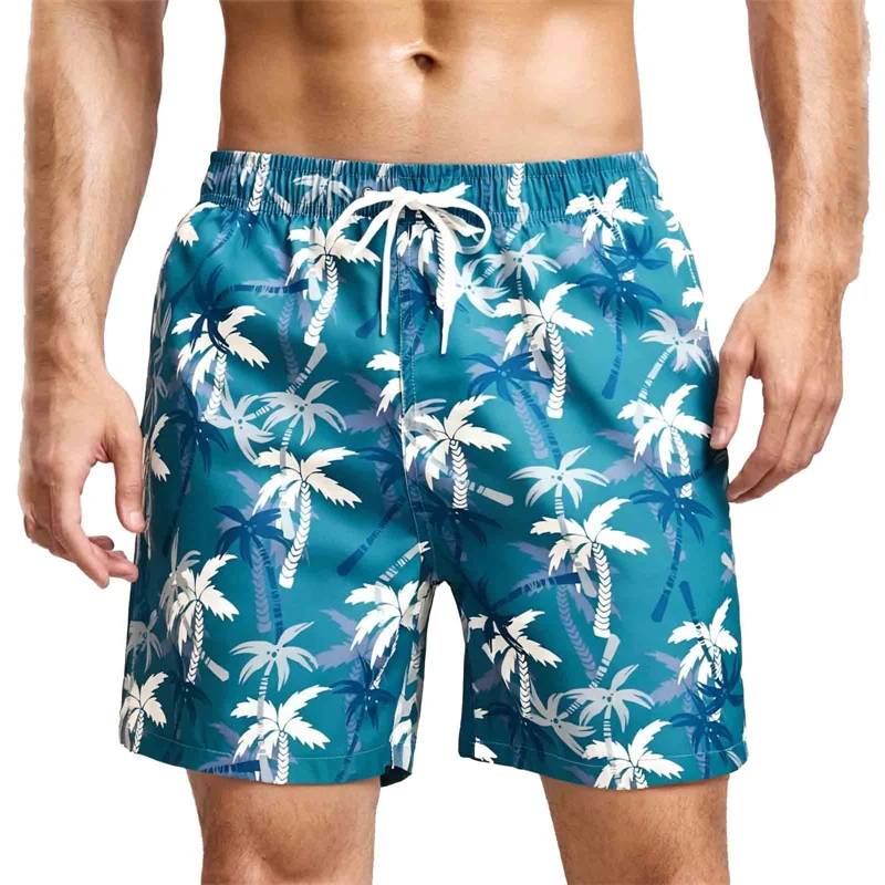 

Tropical Palm Tree Beach Shorts For Men Quick Dry 3D Print Pattern Drawstring Waist For Summer vacation Beach Shorts