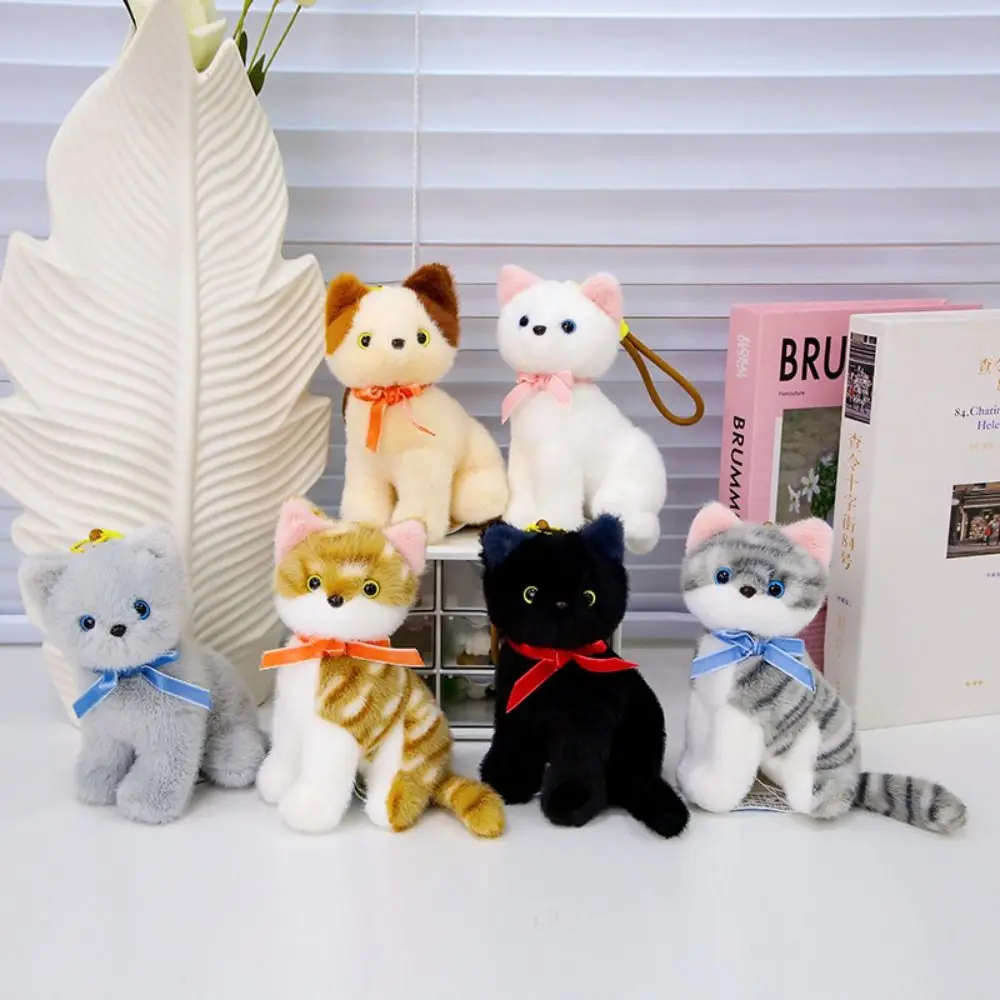 

Милый полипропиленовый хлопок, маленький брелок с котом, реалистичная коллекция, сумка с котом, подвеска, удобный мультяшный имитация кота, подарок на день рождения, Рождество