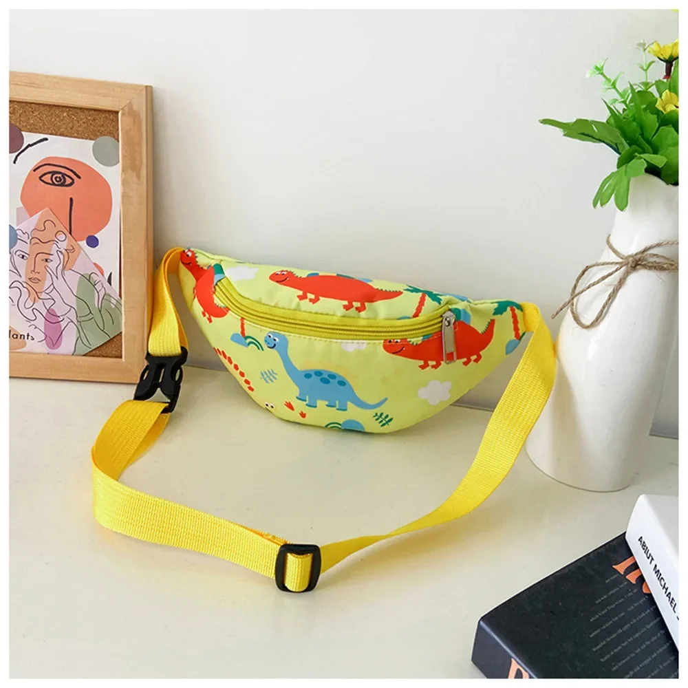 Children's Cartoon Dinosaur Crossbody Shoulder Bag, Kids' Waist Bag, Kids' Belt, Coin Purse, Armazenamento, Esporte, Corrida, Money Pouch