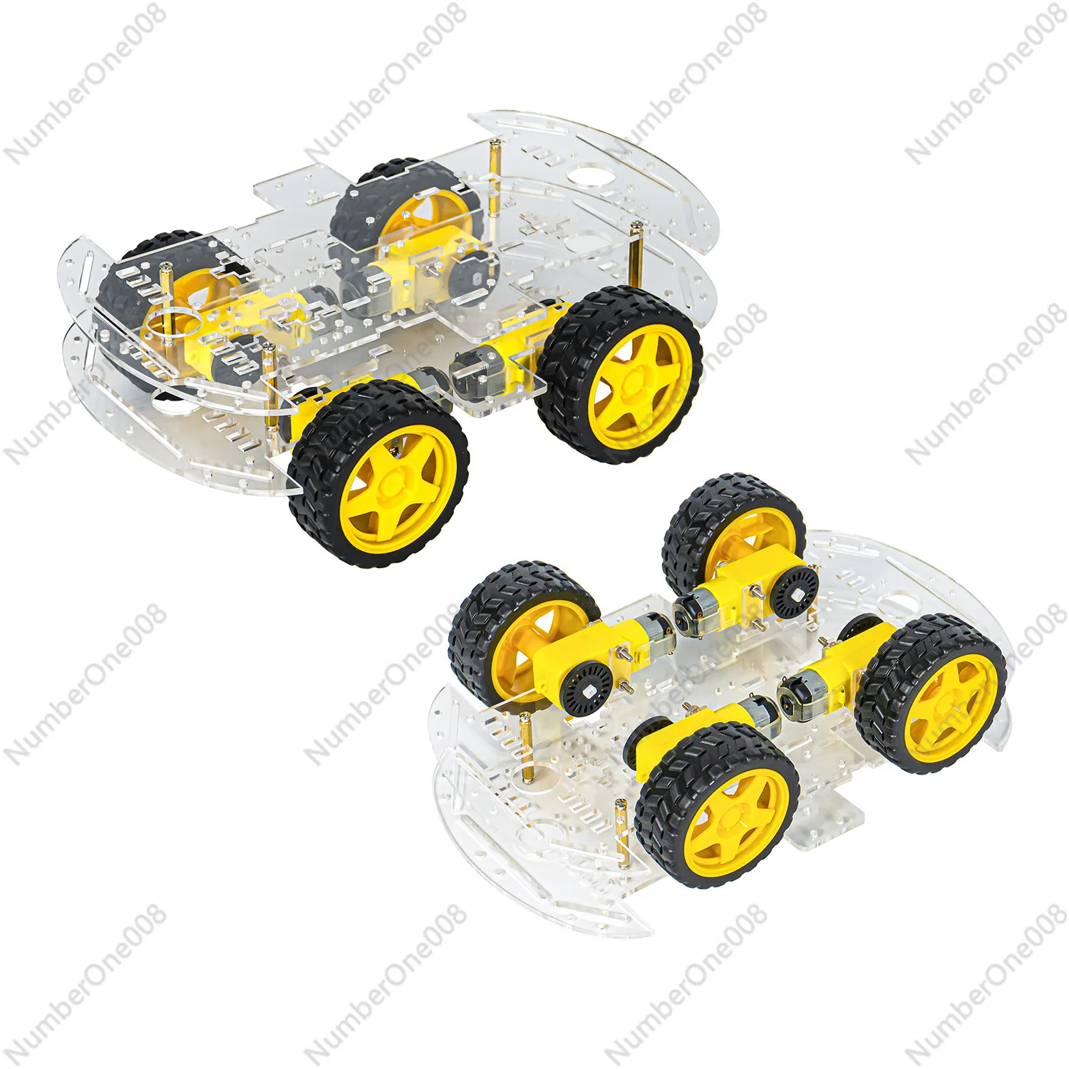 STM32 intelligent trolley double-layer chassis 4WD electronic four-wheel drive speed measurement tracking WIFI motion kit