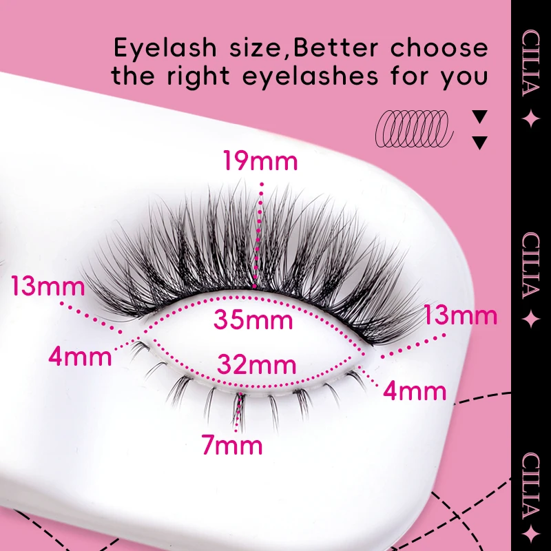 Soft Thick False Eyelashes Upper Lower Eye Lash Extension Set Natural Fake Lashes Dramatic Volume Faux Mink Clear Band Lash