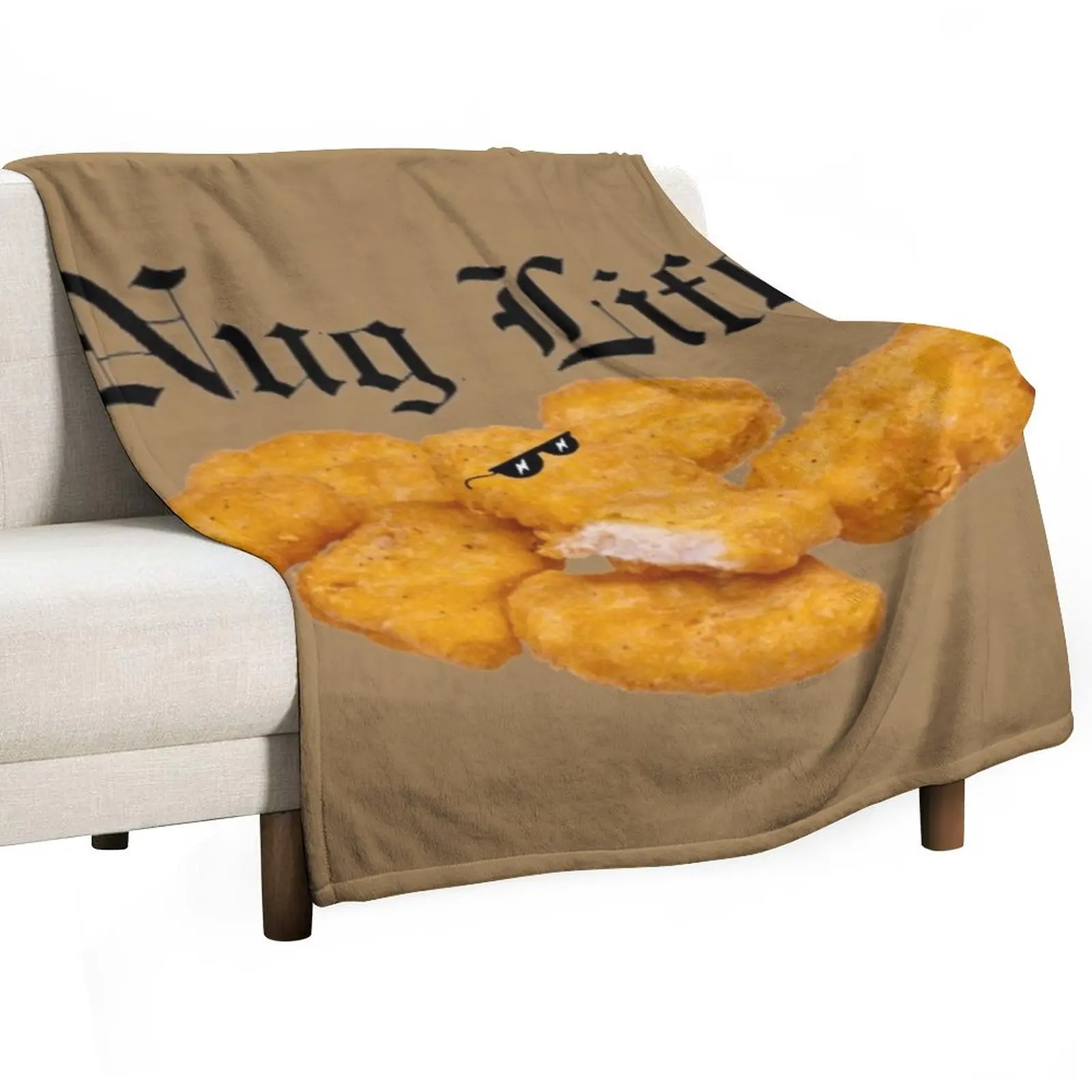 Плед Nug Life Chicken Nuggets тонкий декоративный плед теплый зимний мягкий плюшевый в клетку