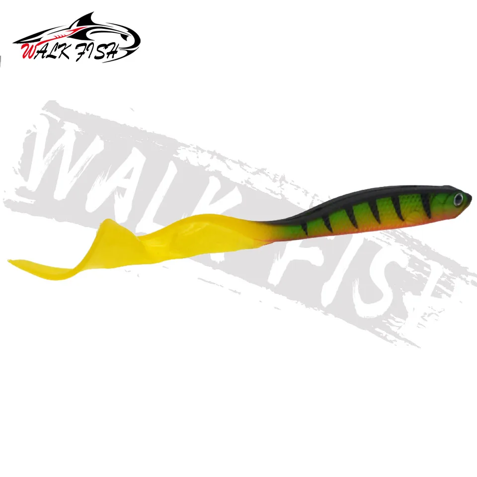 WALK FISH 4PCS Jigging Wobblers Fishing Lure 12.5cm 5.5g shad T-tail soft bait Aritificial Silicone Lures Bass Pike Fishing