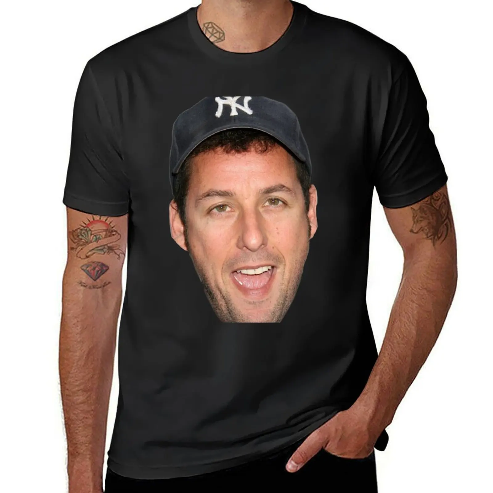 

Adam Sandler's Face T-Shirt Short sleeve tee korean fashion men clothing