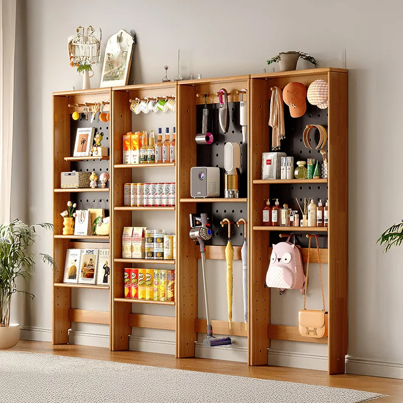 Solid wood hole board ultra-thin shelf,cherry wood cheese thin cabinet,no punching, loor-to-ceiling storage rack behind the door