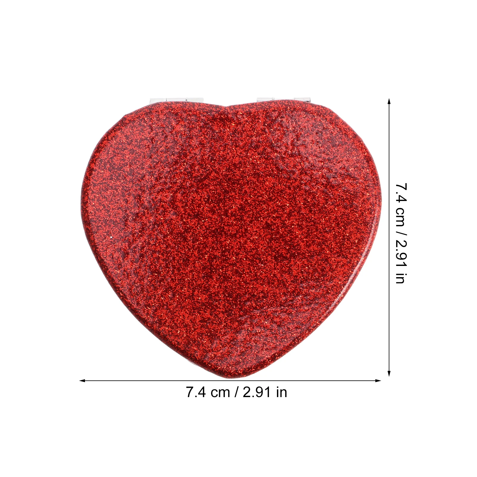 Specchio compatto a forma di cuore Specchio per trucco portatile pieghevole bifacciale per borse da viaggio per ragazze Borse per trucco Specchi compatti