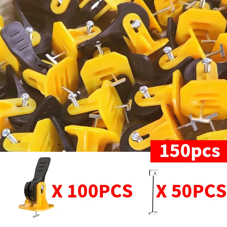 

Tile Leveling Clips 150Pieces Leveling System Adjustable Reusable Leveling Clips Floor Tile Leveler Replaceable Spare Tile