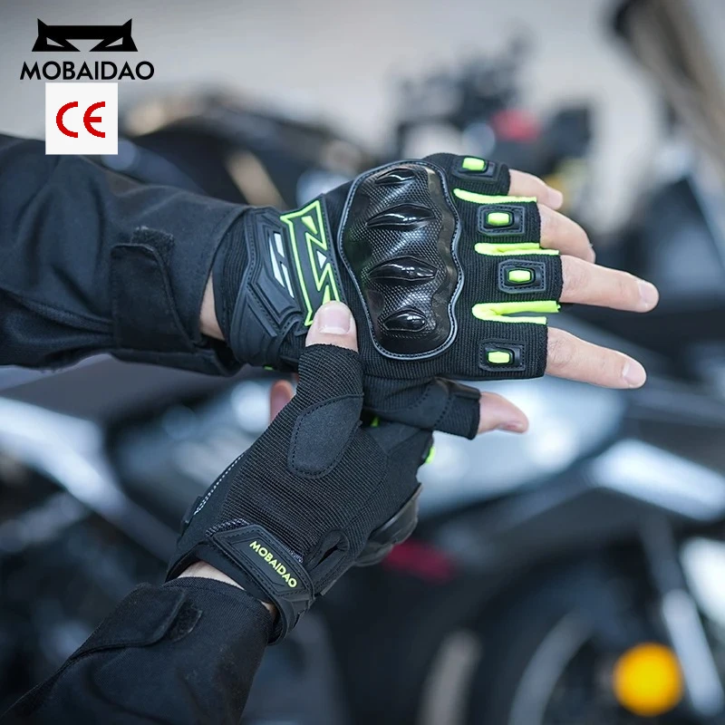 

Summer Motorcycle Gloves Half Finger Breathable Wear-resistant Anti Slip Anti Fall Racing Outdoor Cycling Electric Bike Gloves