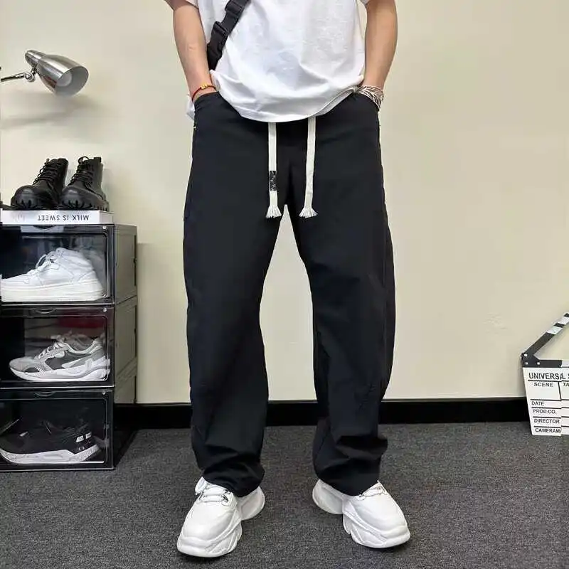 

American Style Casual Pants Men's Summer Thin Quick Dry Loose Straight Leg Wide Leg Harlan Pants Youthful Vitality Style