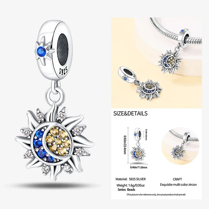 925 Silver Eiffel Tower Strawberry Pave Bottle Airplane Charms Frog Sun Moon Clover Floral Beads DIY Bracelet Parts Fine Jewelry