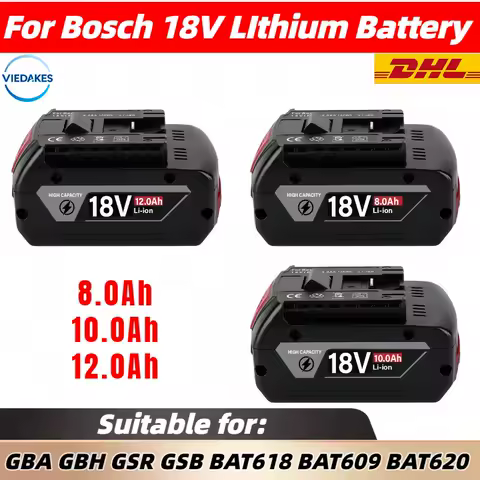 100% reliable for bosch 18V battery 8Ah 10Ah 12Ah suitble for bosch BAT619G BAT610 BAT610G 18v power tools with 2 years warranty