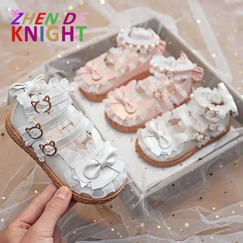 

Zapatos Niña 2025 PU Sandals Soft Sole Kids Shoes Sweet Casual Baby Girls' Shoes Princess Female Leather Shoes