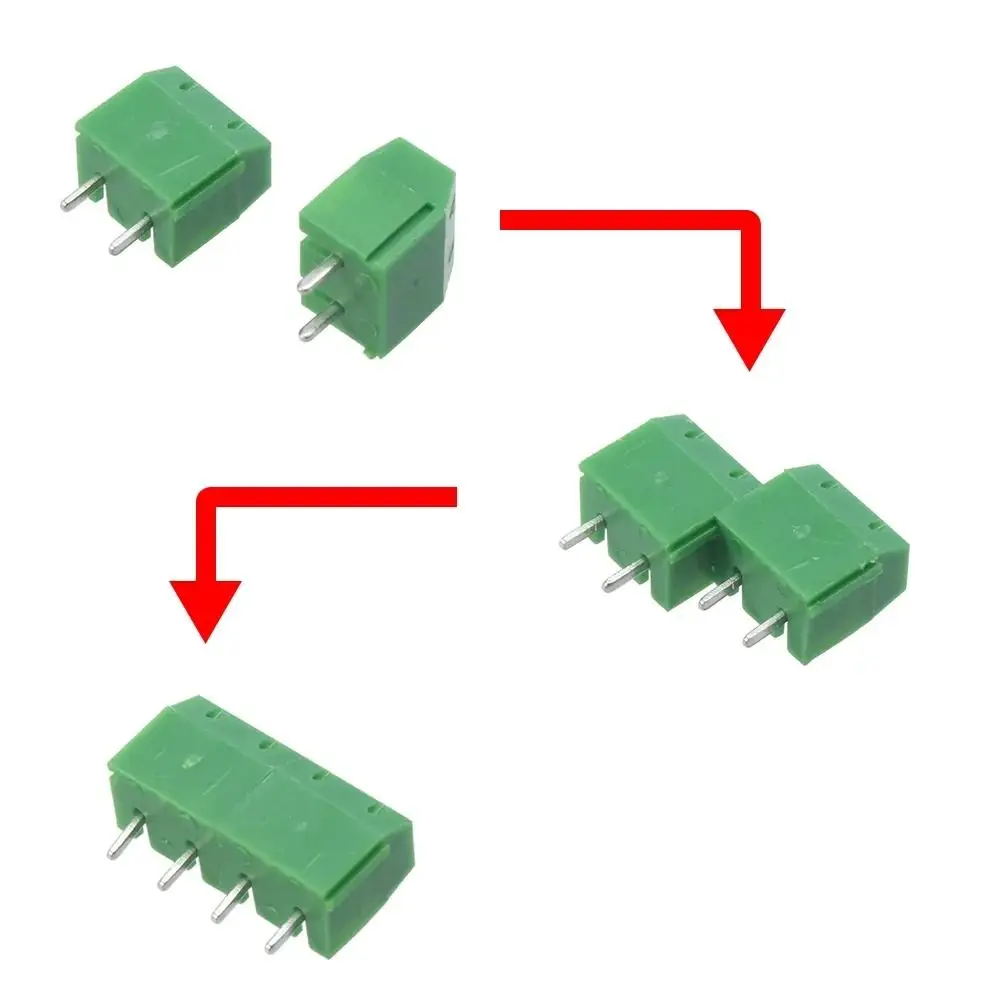 300V15A Pitch 5.0mm Terminal Blocks Pitch KF301-5.0-2P KF301-3P Electrical Terminal Post Durable Blue Green Block Connector Wire