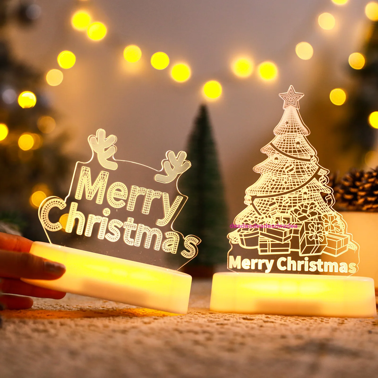 Merrychristmas letter light standing sign Christmas theme table top cake atmosphere decoration