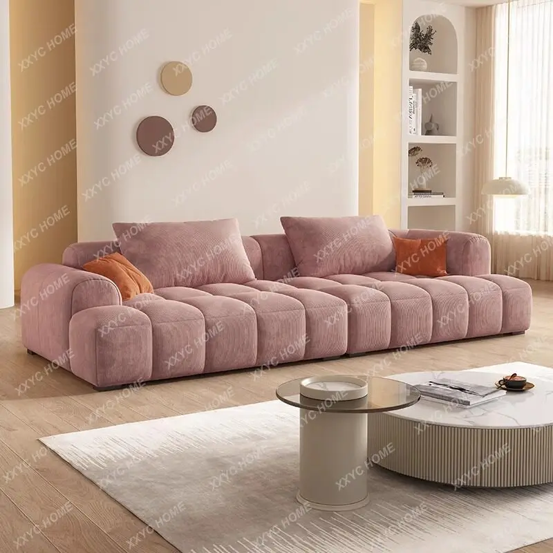 Puff Marshmallow Fabric Sofa Modern Simple Living Room Medium and Small Unit Cream Flannel Cloud Sofa