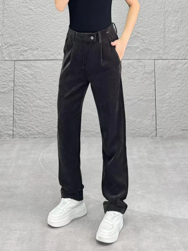 

Мужские брюки прямого кроя Slim Fit, повседневные, класса люкс, осенне-зимние, новинка, модные длинные брюки