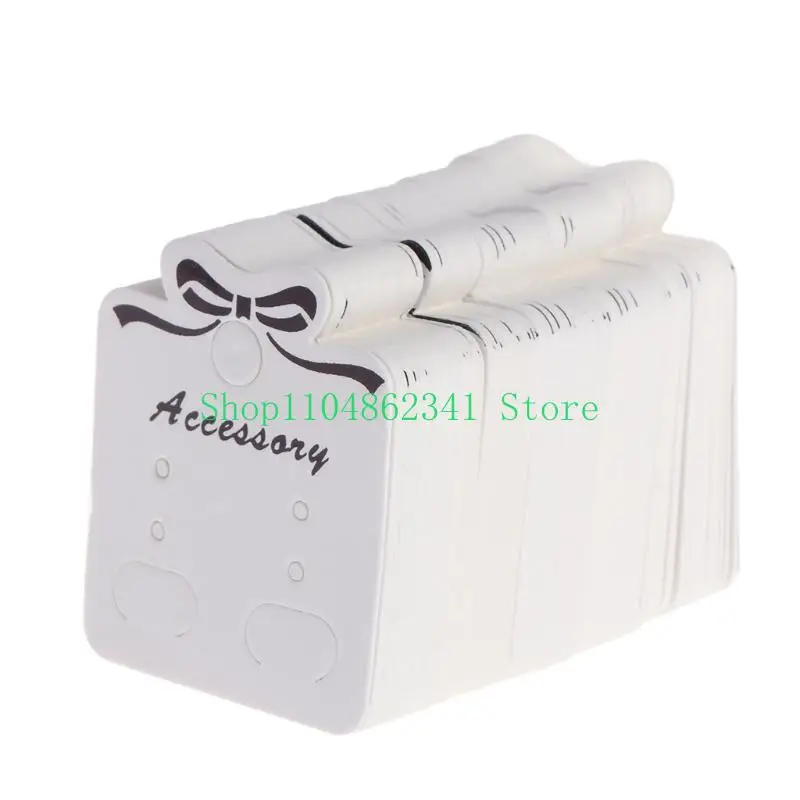 652F 100Pcs Jewelry Display Card Earrings Ear Studs Packing Hang Tag Rectangle Holder