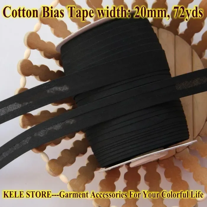 100% Cotton Bias Tape, Bias Binding Tape Size: 20mm, Width:3/4\