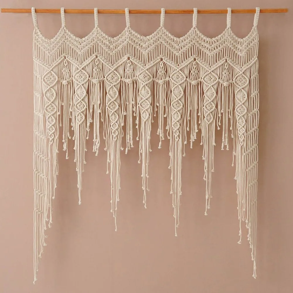 Handwoven Macrame Curtains Tapestry Hanging Window Curtain Tassel Tapestry Bedroom Wall Haings Art Boho Decor Door Curtain