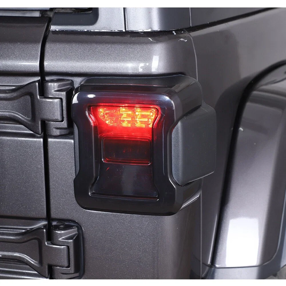 Smoke Black For Jeep Wrangler JL 2018-2026 Car Exterior Tail Light Lamp Cover Taillight Guard Decor Rear Light Trim Accessories