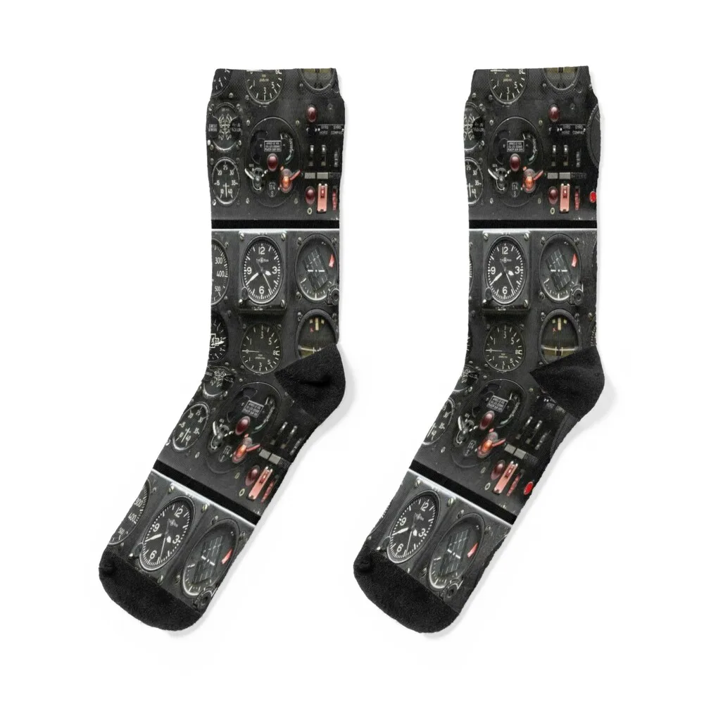 

Flight cockpit instruments Socks bright garter shoes Run gifts Male Socks Women's