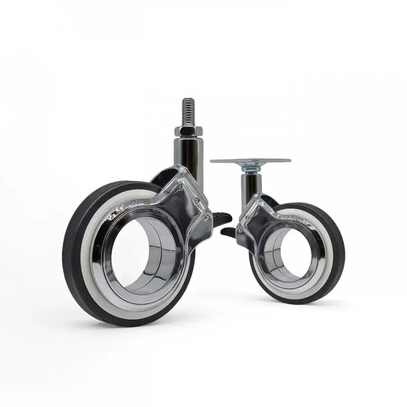4 Pcs 3 Inch Premium Zinc Alloy TPU Caster Wheels Smooth Silent Floor Protection for Cabinets Trolleys And Furniture