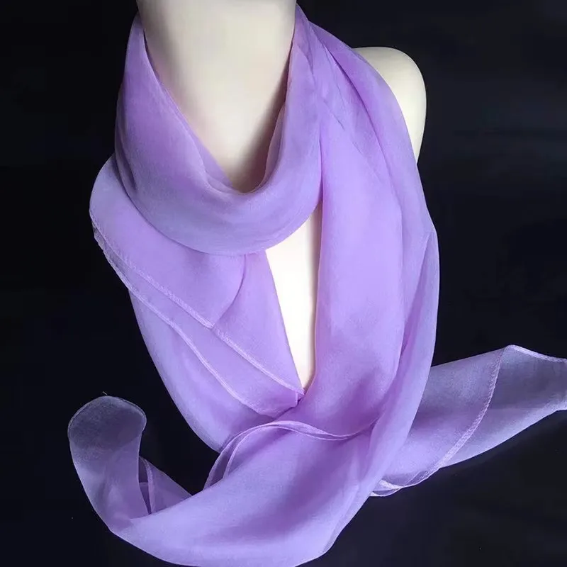 Korean Solid Color Chiffon Square Silk Scarf 70x70CM Summer Sunscreen Thin Transparent Gauze Neck Protection Woman's Shawl P71