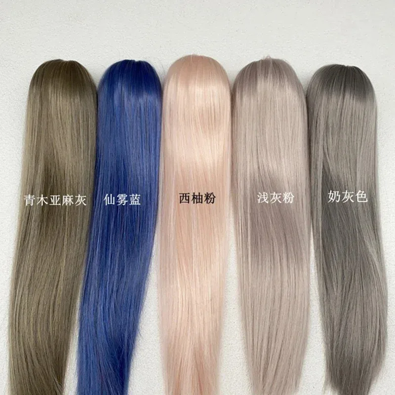 

Парик для куклы BJD 1/3, 1/4, 1/6, длинные прямые волосы с центральным пробором, мягкий, из термостойкого шелка, аксессуар для кукол, без куклы