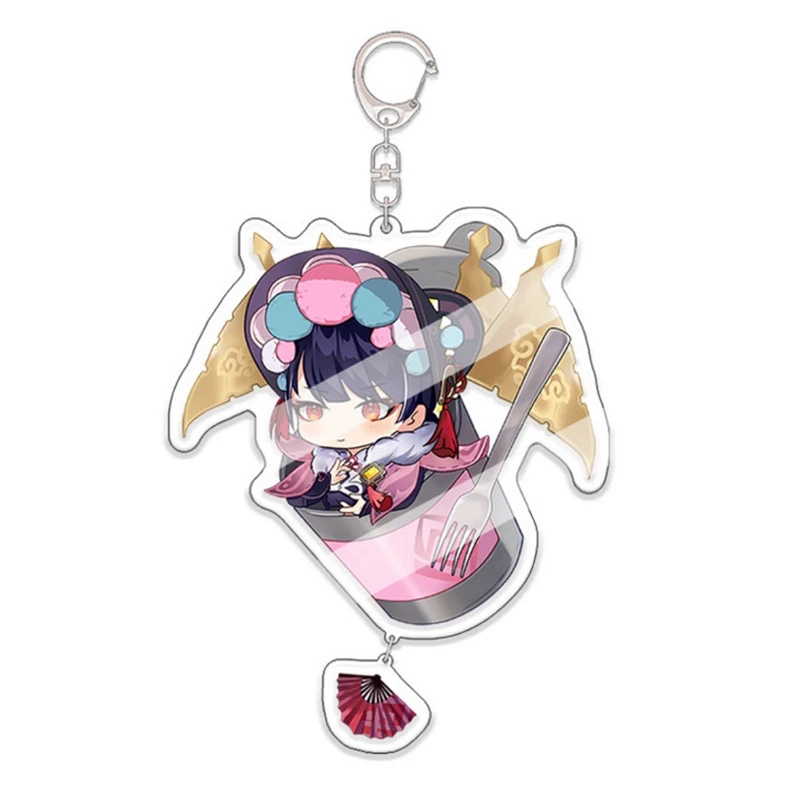 سلسلة المفاتيح Genshin تأثير شياو هو تاو تشونغلي غانيو حلقة مفاتيح سلسلة المفاتيح أنيمي سيارة سلاسل المفاتيح النساء مدرسة المعلم هدية كيرينغ السيدات #6