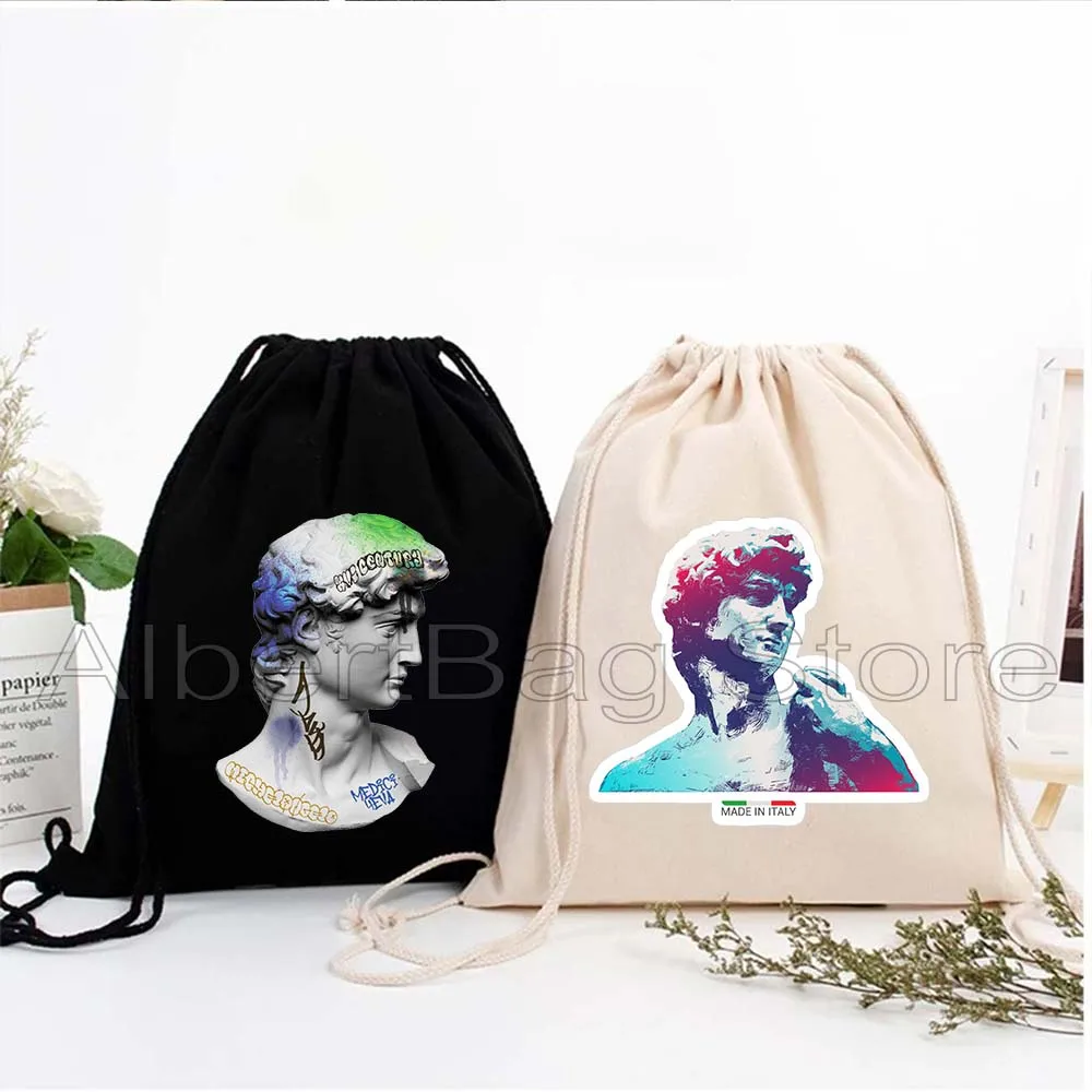 

Aesthetic Funny David Michelangelo Graffiti Renaissance Art Famous Paintings Gifts Drawstring Bags Soccer Backpack Gym Sackpack
