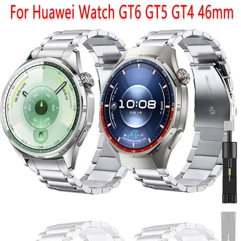 الرسمية لا الفجوة واجهة حزام معدني لساعة هواوي GT6-5-4 46 مللي متر سوار فولاذي غير قابل للصدأ لساعة هواوي GT6 46 مللي متر اكسسوارات