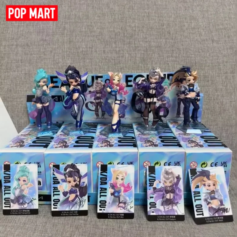 

POP MART Оригинальная коллекционная фигурка League Of Legends KDA All Out Series Blind Box, декор для рабочего стола для фанатов игр