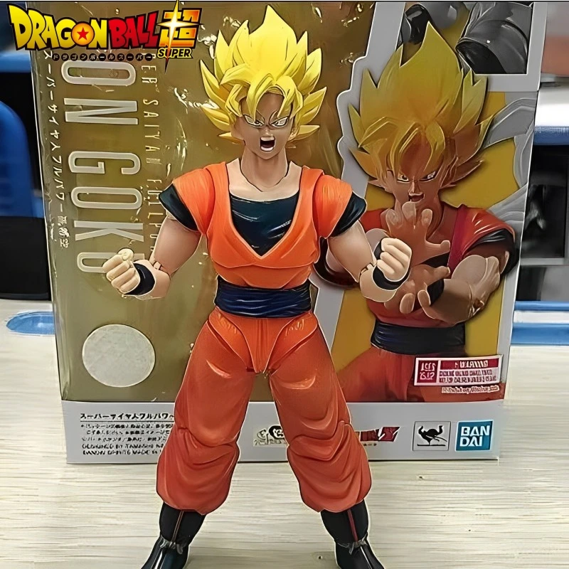 14cm Original Bandai Shfiguarts Dragon Ball Z Son Goku Action Figure Full Power Ssj2 Pvc Movable Anime Figurine Model Xmas Gift