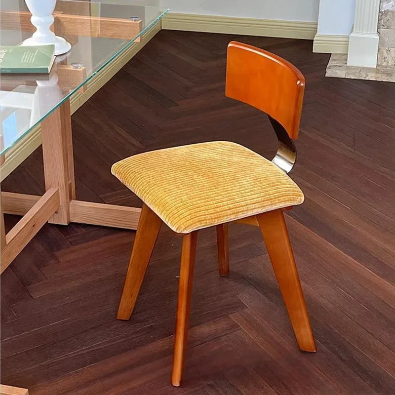 DSA backrest chair, vintage wabi-sabi style stool, vanity chair, minimalist French vintage casual uptight chair