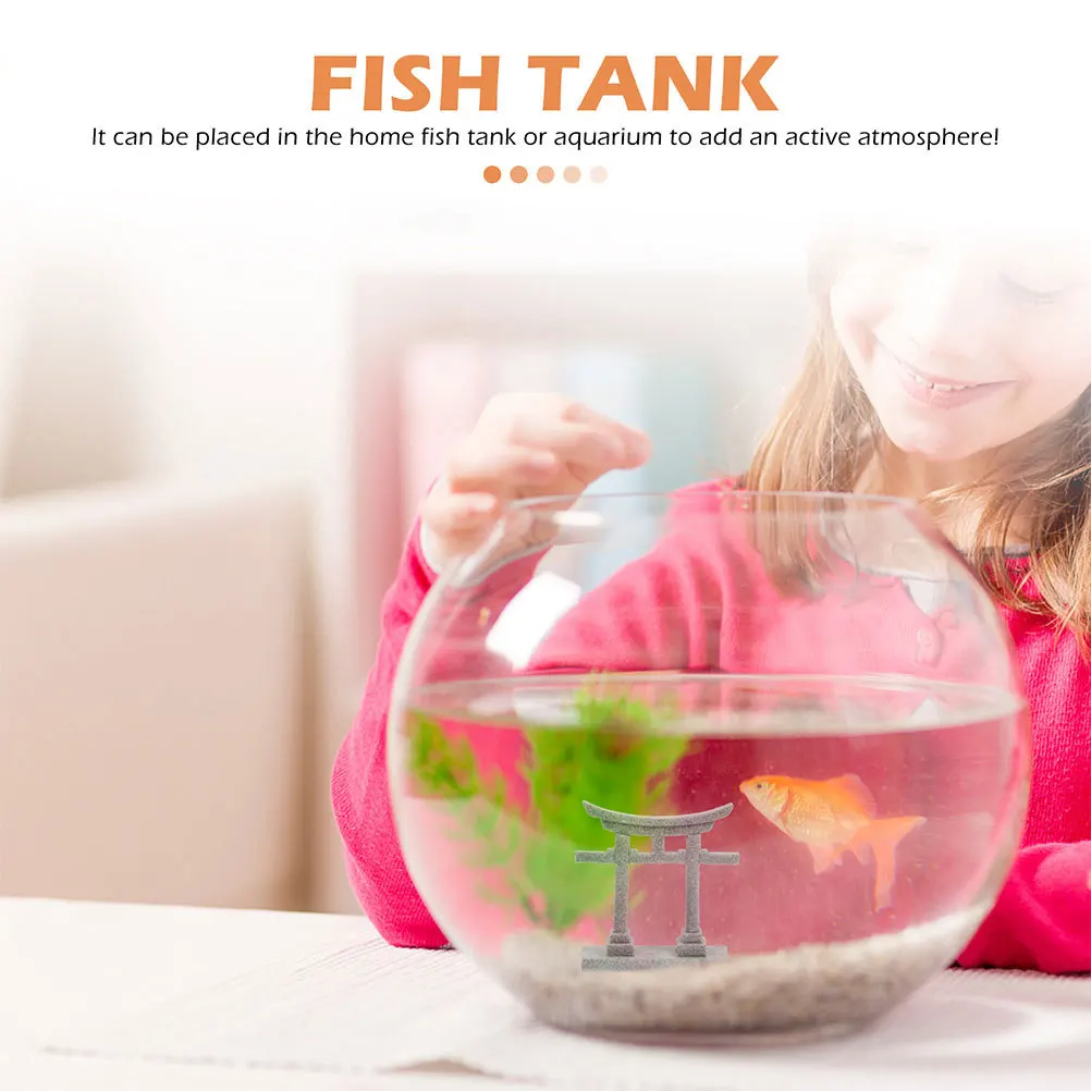 

Mini Japanese Gate Stone Statue For Aquarium Landscape Decor Fish Tank Ornament Garden Crafts Micro Landscape House Decor