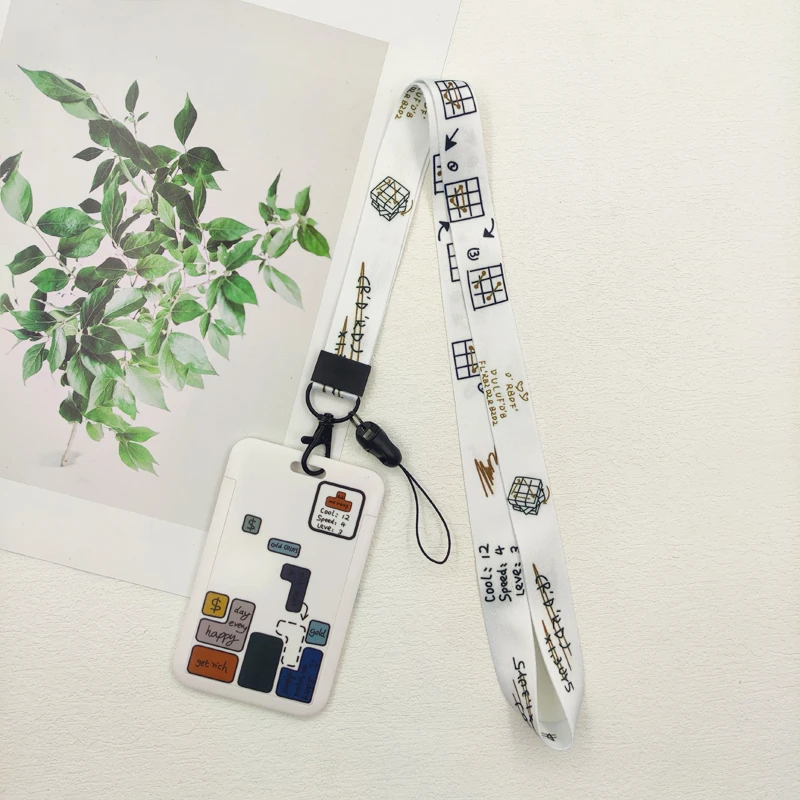 Mathe-Spiel Ausweishalter Lanyards Gleichungs-Türkartenhalter Umhängeband Rubik's Cube Enthusiast Schlüsselanhänger Ausweis – Detail 19