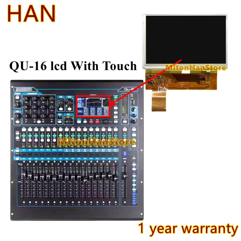 New HD LCD Display For Allen&heath Qu16 Qu-16  Qu24 Qu-24 LCD Display Panel Touch Panle Screen  (100% test before shipment）